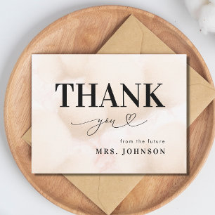 Cartão De Agradecimento Obrigado Chá de panela Cloud Nine 9 Heart Script