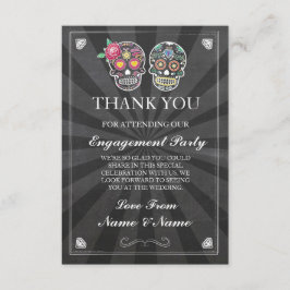 Cartão De Agradecimento Obrigado Chalkboard Rustic Sugar Skull Card