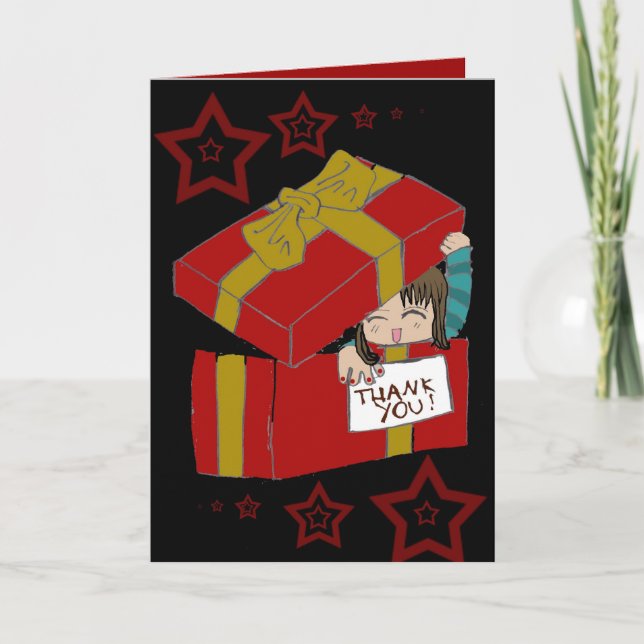 Cartão De Agradecimento Obrigado chibi (Frente)