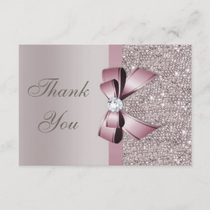 Cartão De Agradecimento Obrigado cinzento malva do arco dos diamantes dos