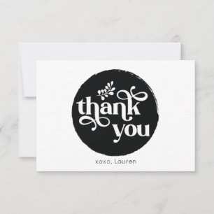 Cartão De Agradecimento Obrigado Círculo Vintage Personalizado Plano