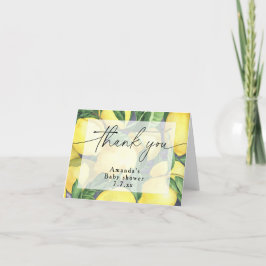 Cartão De Agradecimento Obrigado - Citrus Lemon - Chá de fraldas