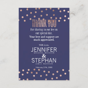 Cartão De Agradecimento Obrigado claro dos azuis marinhos das bolinhas