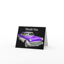 Obrigado clássico roxo do aniversário do carro do