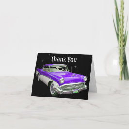 Cartão De Agradecimento Obrigado clássico roxo do aniversário do carro do