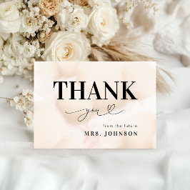 Cartão De Agradecimento Obrigado Cloud Nine Heart Script Chuveiro de Noiva