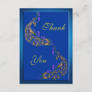 Cartão De Agradecimento Obrigado colorido dos pavões do arco-íris você