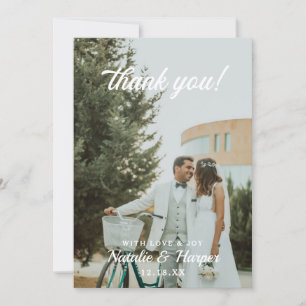 Cartão De Agradecimento Obrigado com Foto Personalizada de Casamento de Am