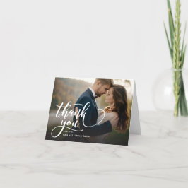 Cartão De Agradecimento Obrigado completo do casamento da foto do roteiro
