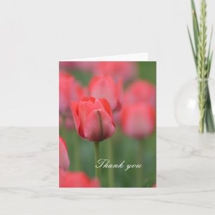 Cartão De Agradecimento Obrigado cor-de-rosa das tulipas você