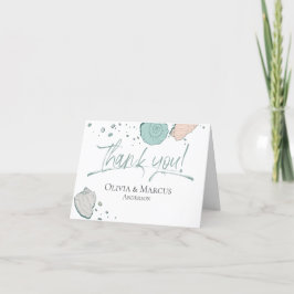 Cartão De Agradecimento Obrigado! | Coral e Lilac Seashells