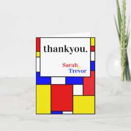 Cartão De Agradecimento Obrigado! | Cores Primárias Modernas em Negrito
