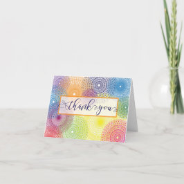 Cartão De Agradecimento Obrigado customizável Doily colorido & festivo