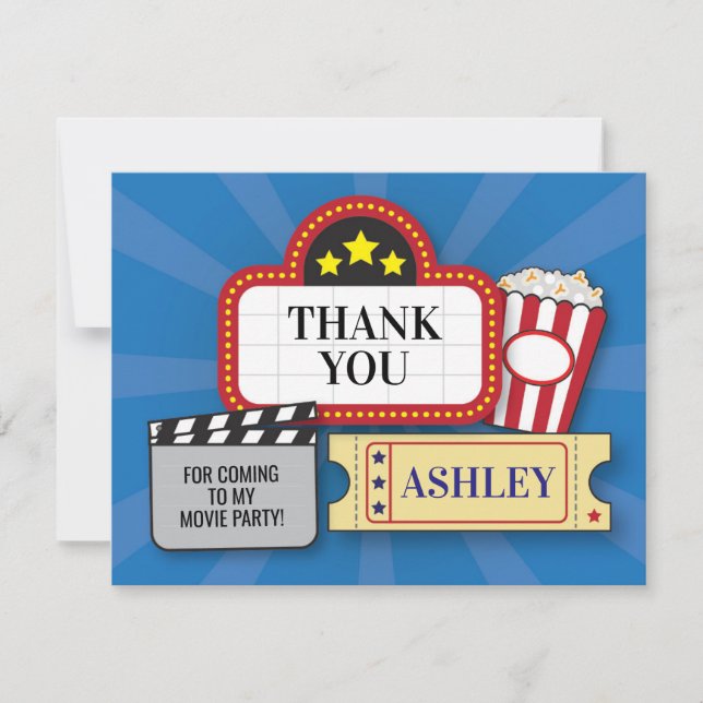 Cartão De Agradecimento Obrigado da festa de aniversário você pipoca do (Frente)