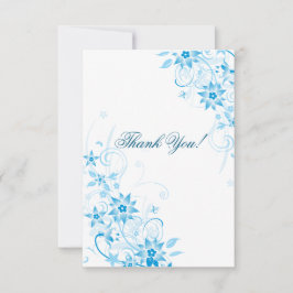 Cartão De Agradecimento Obrigado da flor da estrela azul você