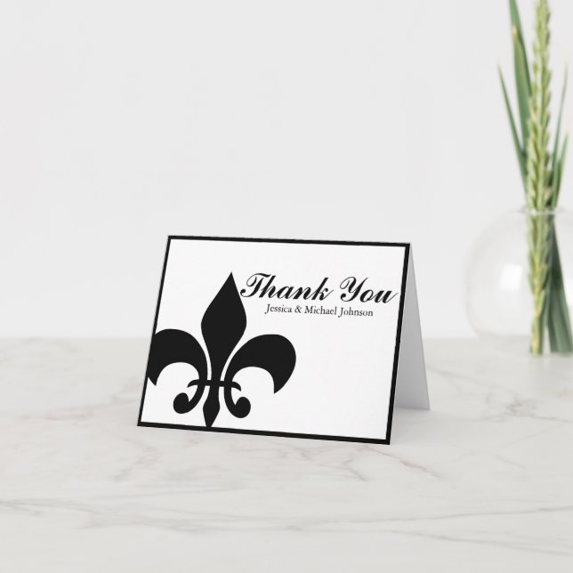 Cartão De Agradecimento Obrigado da flor de lis você (Frente)