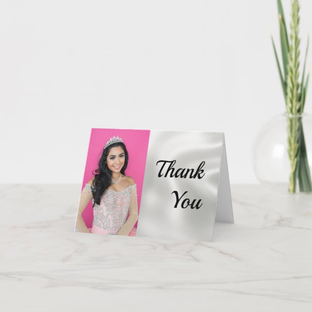 Cartão De Agradecimento Obrigado da foto de Quinceañera você (Frente)