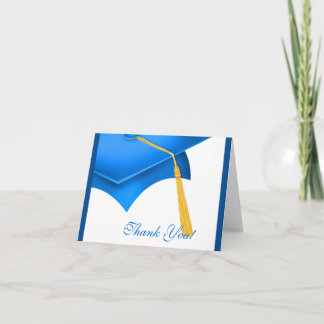 Cartão De Agradecimento Obrigado da graduação você boné azul branco do