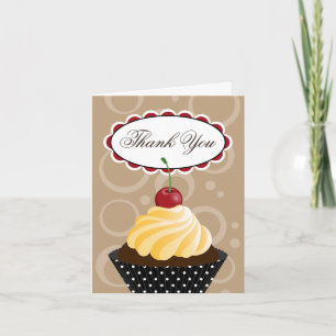 Cartão De Agradecimento Obrigado da padaria do cupcake da cereja você
