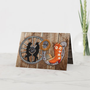 Cartão De Agradecimento Obrigado da roda do vagão de ferradura ocidental