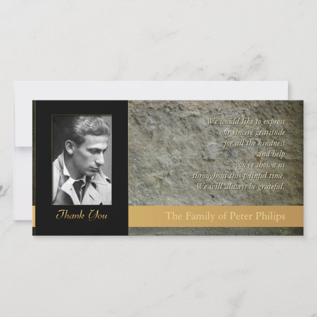 Cartão De Agradecimento Obrigado da simpatia da foto da parede H você (Frente)