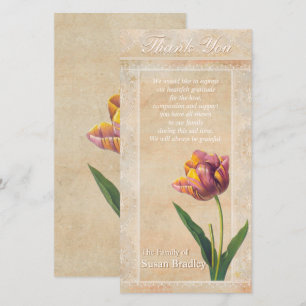 Cartão De Agradecimento Obrigado da simpatia das tulipas do laço do
