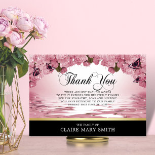 Cartão De Agradecimento Obrigado da simpatia você borboleta fúnebre flor