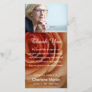 Cartão De Agradecimento Obrigado da simpatia você floral fúnebre memorá