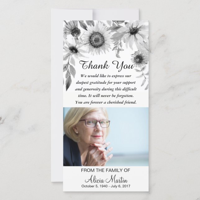 Cartão De Agradecimento Obrigado da simpatia você girassóis rústicos (Frente)