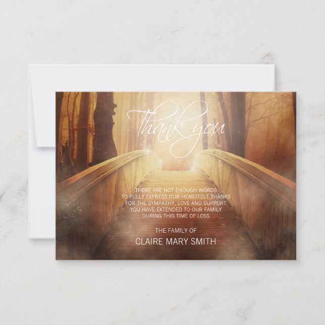 Cartão De Agradecimento OBRIGADO da simpatia VOCÊ ponte memorável que (Frente)