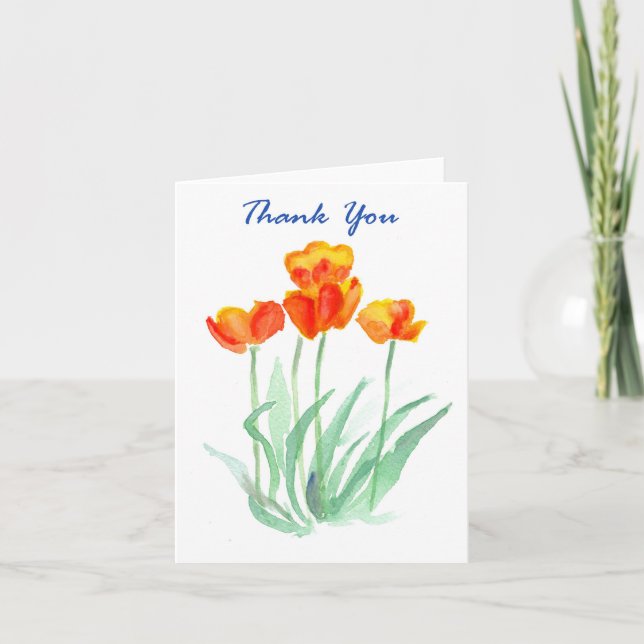 Cartão De Agradecimento Obrigado da tulipa você Notecard (Frente)