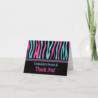 Cartão De Agradecimento Obrigado da zebra você aniversário do doce 16 de |