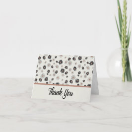 Cartão De Agradecimento Obrigado Daisies Black Pink Floral Padrão