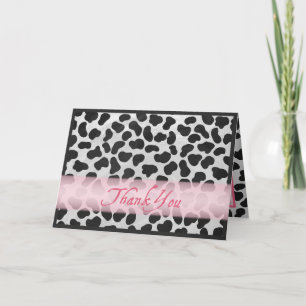 Cartão De Agradecimento Obrigado Dalmatian do rosa do teste padrão do