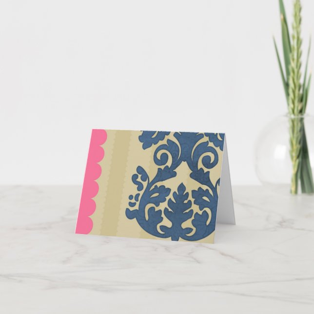 Cartão De Agradecimento Obrigado Damasco (Frente)