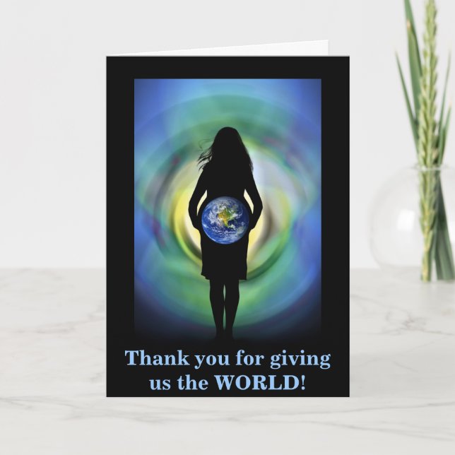 Cartão De Agradecimento Obrigado dando nos o MUNDO (Frente)