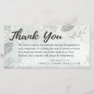 Cartão De Agradecimento Obrigado das folhas da prata você simpatia da