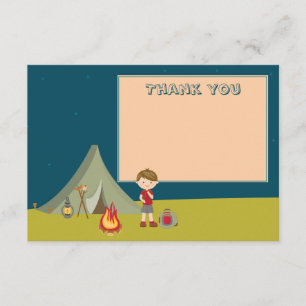 Cartão De Agradecimento Obrigado de acampamento da festa de aniversário d