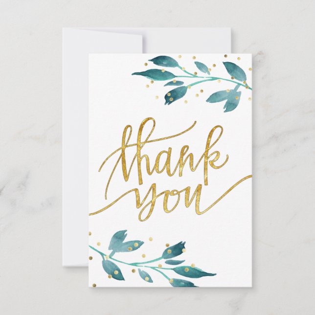 Cartão De Agradecimento obrigado de água verde (Frente)