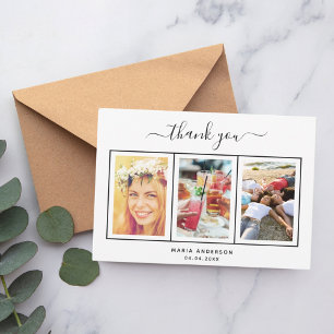 Cartão De Agradecimento Obrigado de aniversário, você personalizou fotos p