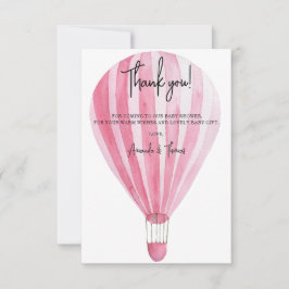 Cartão De Agradecimento Obrigado de balão de ar quente seu chá de fraldas
