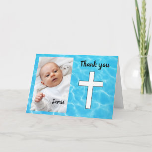 Cartão De Agradecimento Obrigado de batismo personalizado
