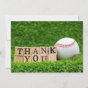 Cartão De Agradecimento obrigado de beisebol para você com beisebol em gr
