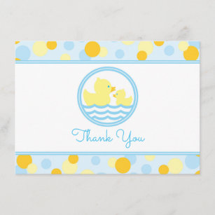Cartão De Agradecimento Obrigado de borracha do chá de fraldas do pato
