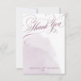 Cartão De Agradecimento Obrigado de caligrafia romântica para o casamento