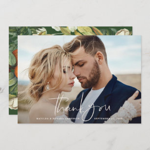 Cartão De Agradecimento Obrigado de casamento com fotos de citros