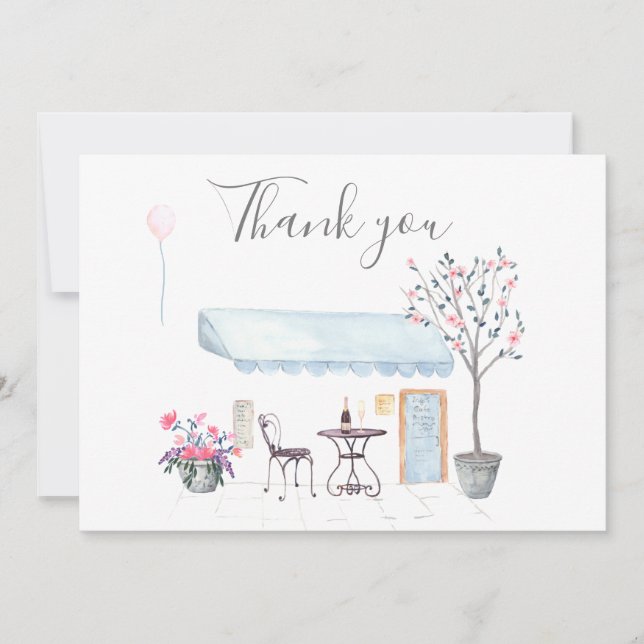 Cartão De Agradecimento Obrigado de Casamento de Paris (Frente)