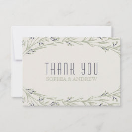 Cartão De Agradecimento Obrigado de casamento floral do jardim elegante