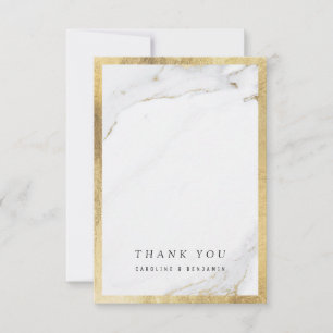 Cartão De Agradecimento Obrigado de casamento moderno de luxo de ouro puro