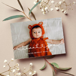 Cartão De Agradecimento Obrigado de Chá de fraldas de fonte cardíaca de li